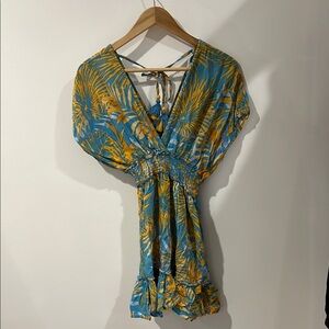 Blue Island Teal and Mustard Dress size XS